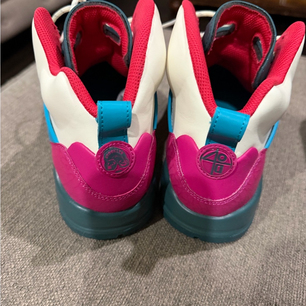 Jordan Athletic Shoes in Teal, Pink, and Cream - Picture 3 of 5